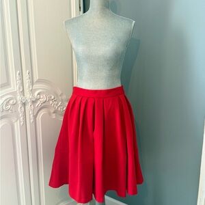 Banana Republic Red Full Circle Knee Length Skirt, sz 14